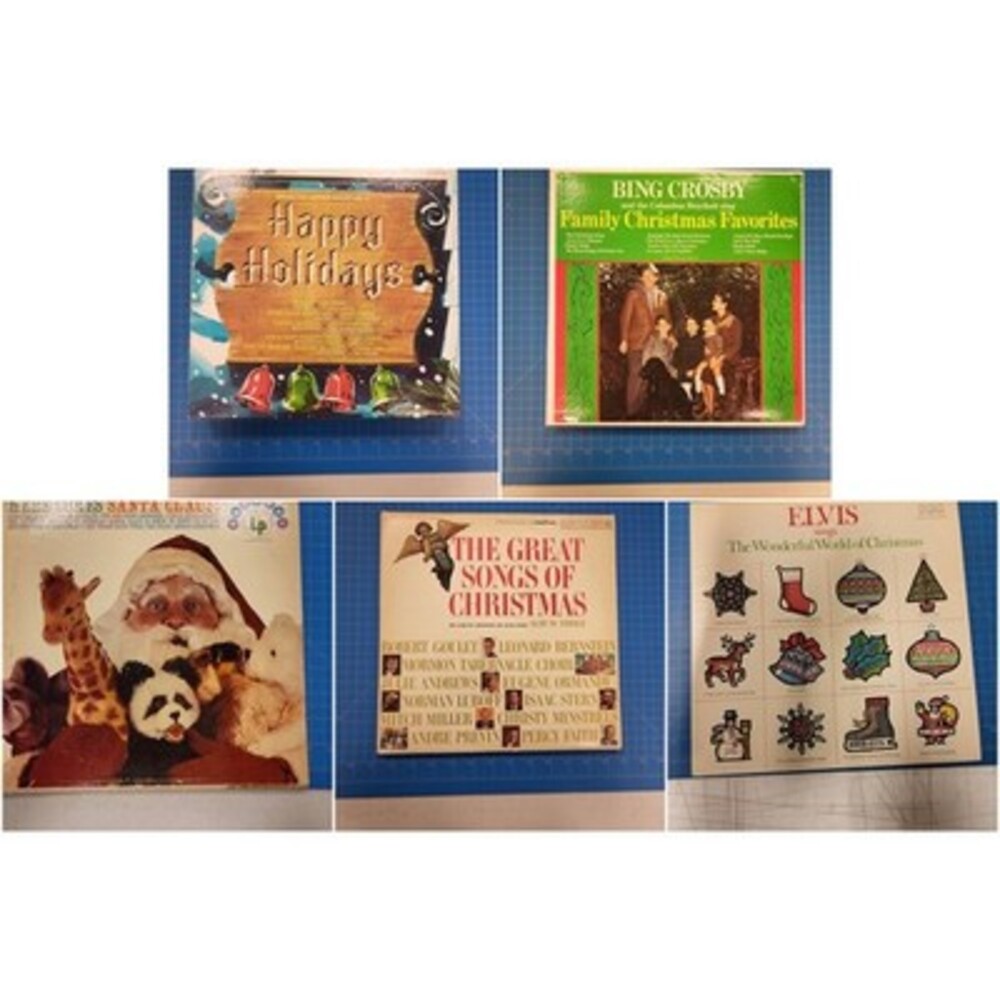 Lot of 5 Christmas Holiday Vinyl Records LP Bing Claus Collector Comes Crosby